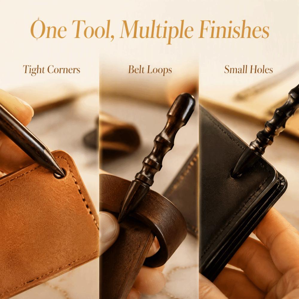 Polished Surface Leather Burnishing Tool High-Density Wood Leather Craft Slicker DIY Workshop