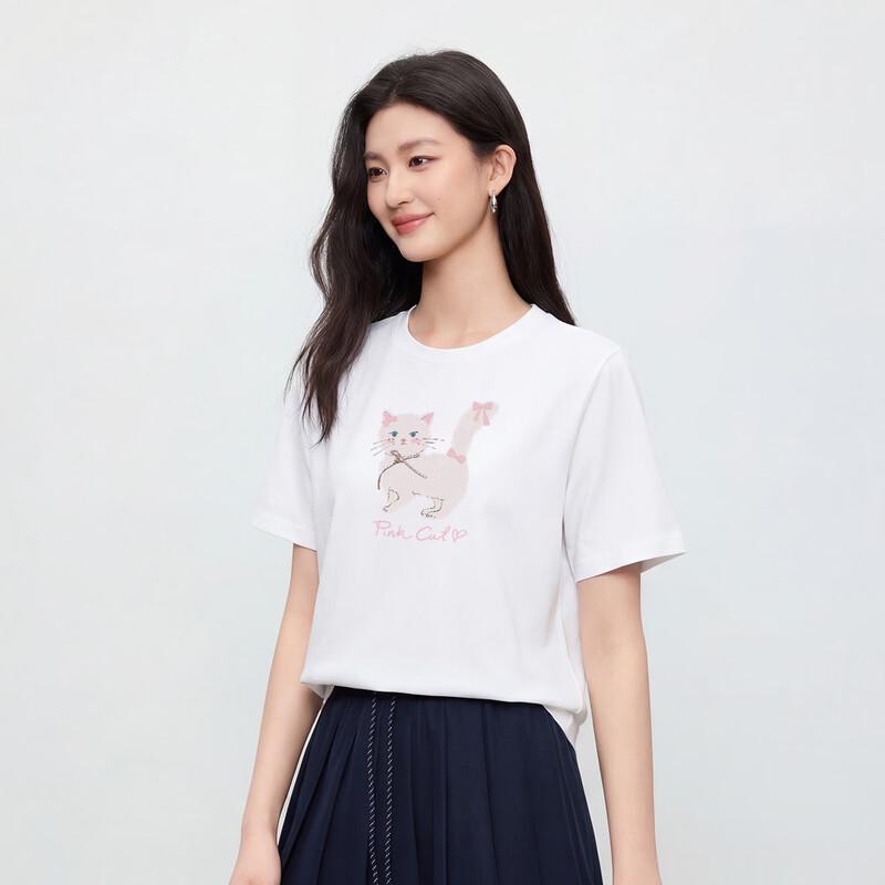 FivePlus Women's Cooling Cat Print Short Sleeve T-Shirt