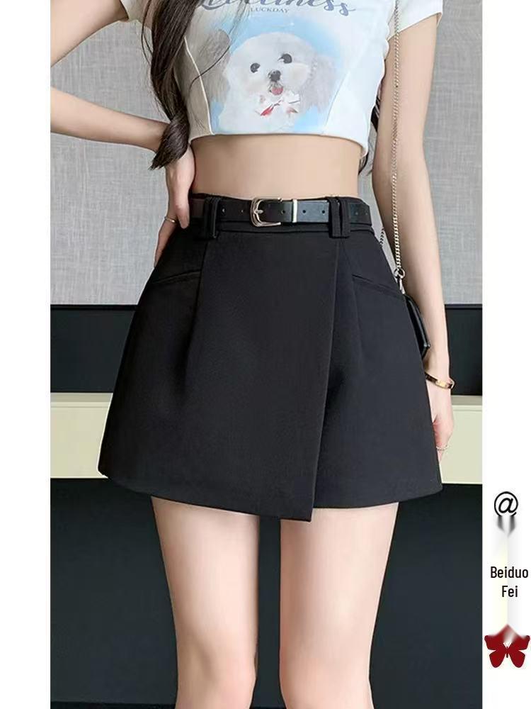 2026 Versatile Summer High-Waisted A-Line Wide-Leg Petite Skirt Shorts for Women