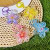 Transparent Flower Key Ring Colorful Floral Key Chains Fashion Bag Pendant  Bag