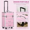 HOMCOM - Make-up-Koffer - Aluminiumlegierung - 36x23x58cm - Rosa