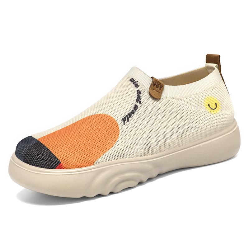 Shoes women's ****** new old ******* cloth shoes trend painted casual shoes polyurethane s**t sole one pedal single shoes women