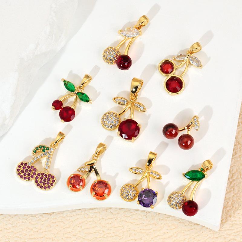 Cherry Pendant Necklace & DIY Earrings Set