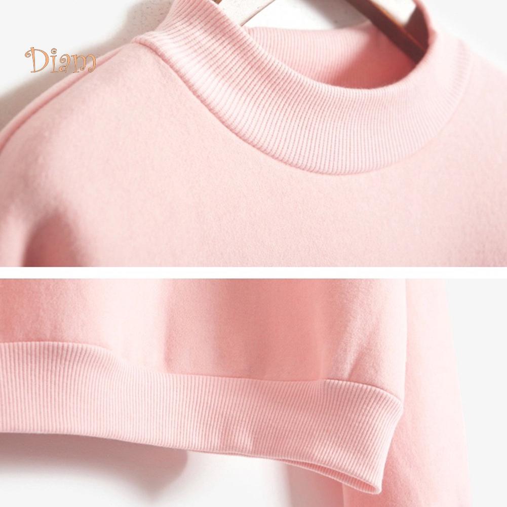 TOP-FASHION-WOMEN Autumn Winter Casual Crew Neck Long Sleeve Sweatshirt Pullover