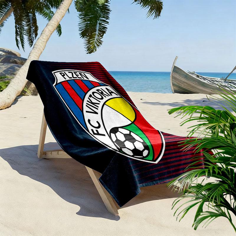 FC Viktoria Plzeň Print Beach Towel, Large Soft Quick Dry Towel for Beach Camping Swimming