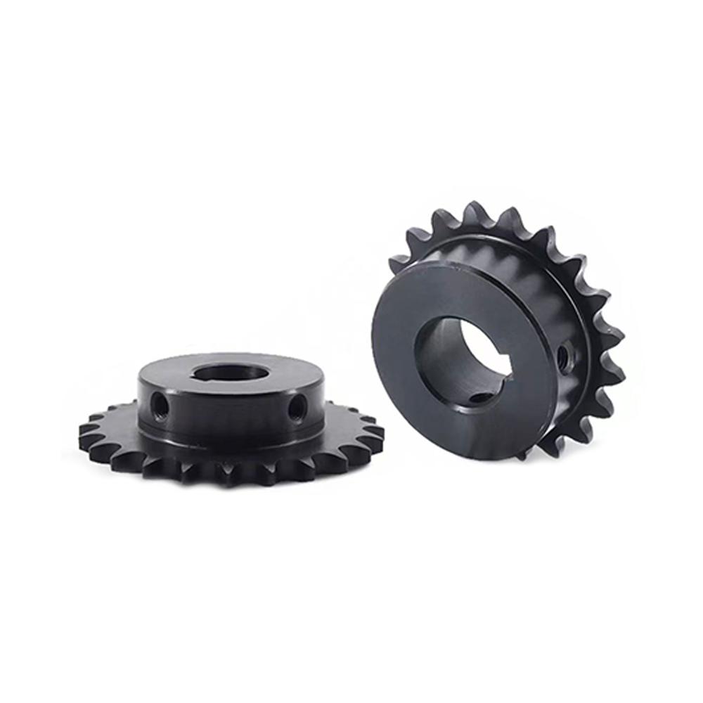 4-point 08B Sprocket Industrial Gear 22T-30Teeth 45 # Steel Inner Hole: 20-40mm Steel Blackened 08B High-frequency Quenching