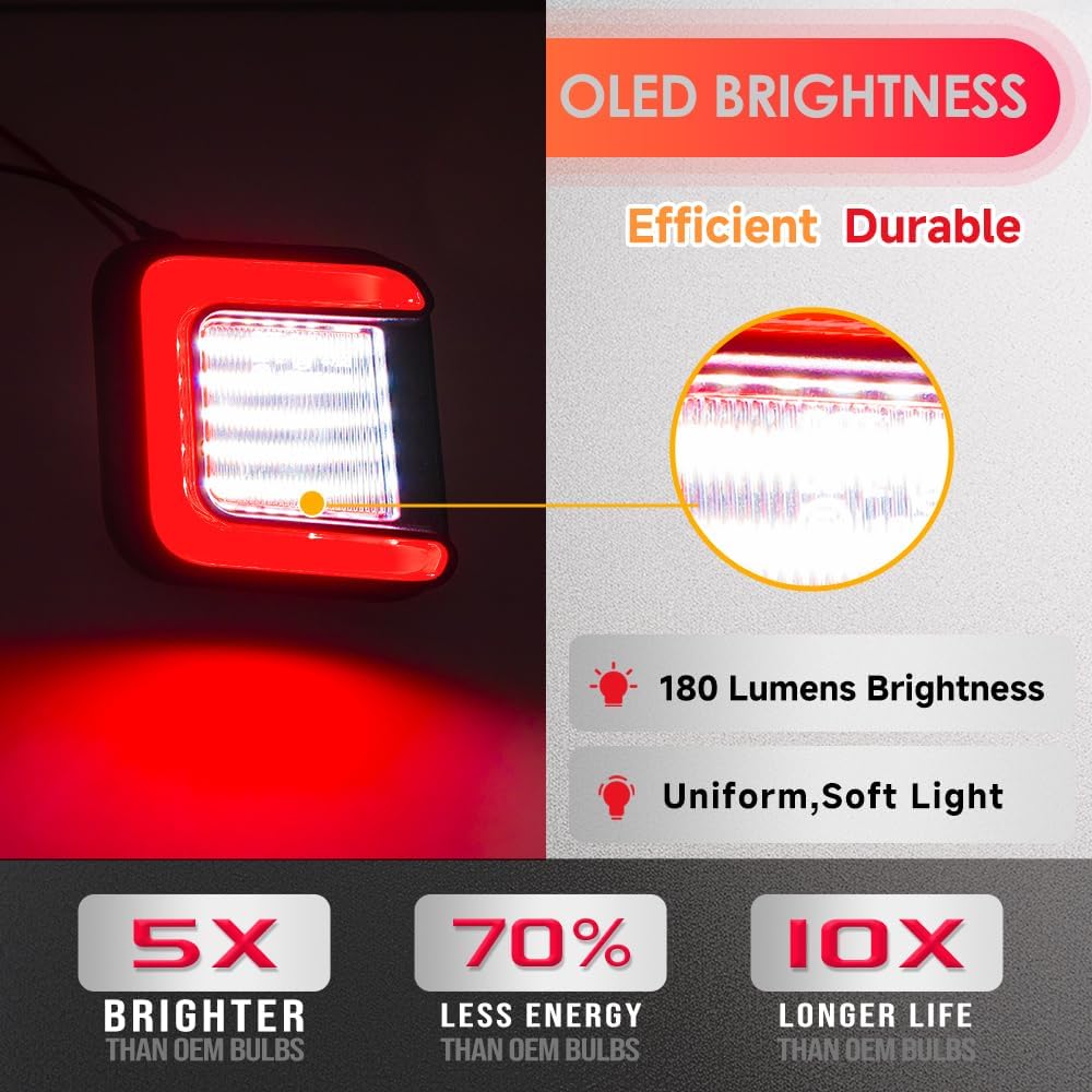 Ram Led License Plate Light Assembly OEM Replacement For 2003-2018 D0Dge Ram 1500 2500 3500 White Red OLED Rear License Number Plate Tag Tail Lamp