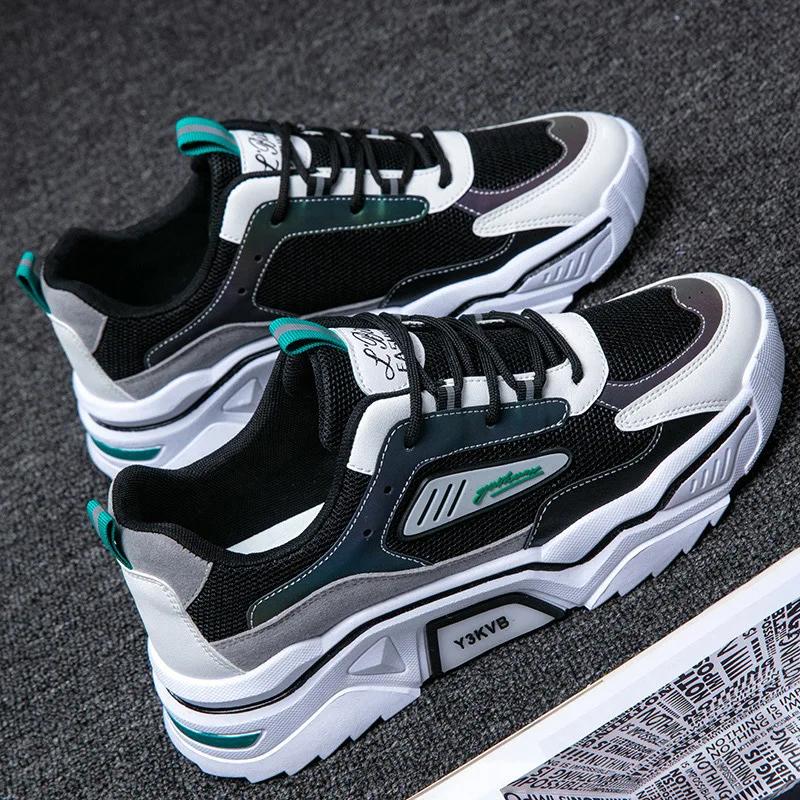 New Men's Sneakers Men Summer Lace-up Breathable Running Shoes Mesh Platform Shoes Men Comfort Casual Shoe Tenis Masculino