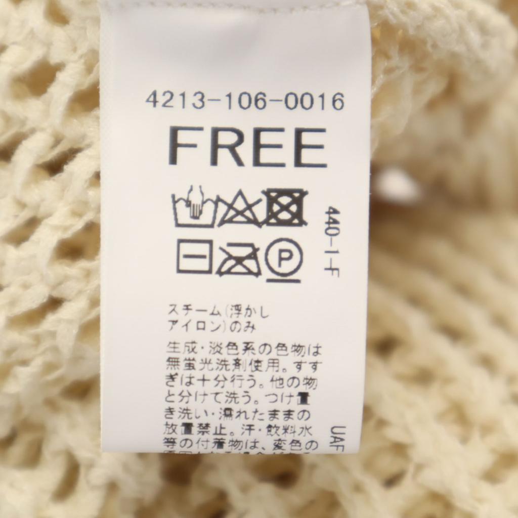 CITEN Long Sleeve Mesh Loose V-neck Knit F Ivory Women Used