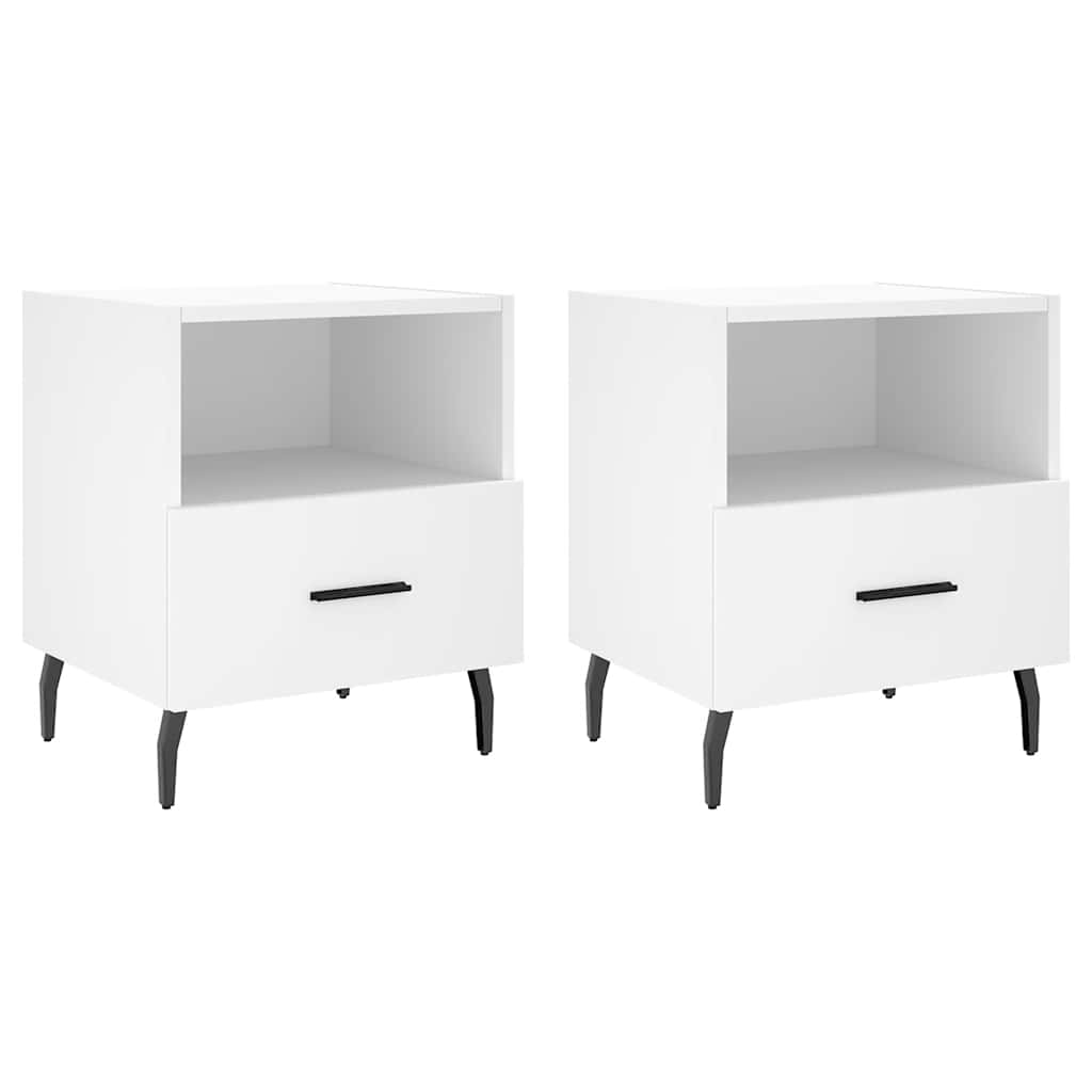 Nightstands 2 pcs White 40 x 35 x 47.5 cm Particleboard