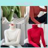 Elegant Womens Knitted Sweater With Ribbed Collar For Casual Office Wear