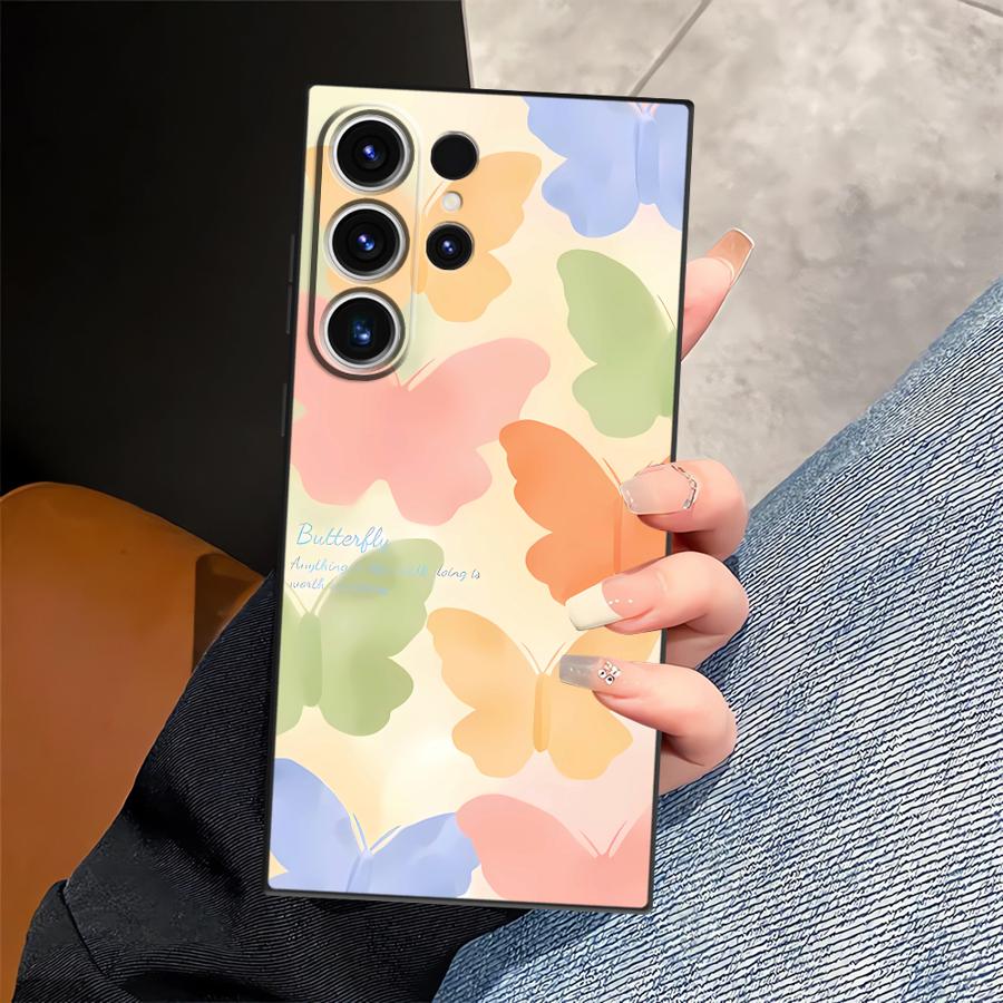 

Cartoon Butterfly Funda Phone Cover Case for Samsung Galaxy S26 Ultra S23 S10 S9 Note 20 8 9 10 S21 FE S20 Ultra S24 S25 Plus Galaxy S22+ 5G