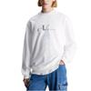 Calvin Klein Jeans Two-Tone Letter Print Casual Loose Round Neck Long Sleeve Sweatshirt Men sweatshirt Bright-White J30J325516-YAF