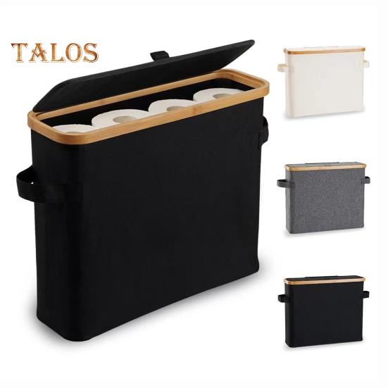 Cestino portaoggetti per carta igienica, grande capacità, impermeabile, multiuso, facile da installare, organizer per carta igienica con coperchio