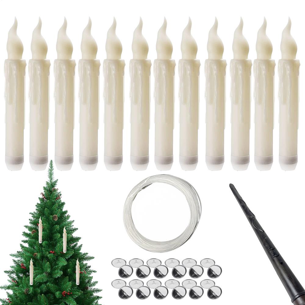 Floating LED Candles Remote Floating Flameless Candles Flickering LED Lanterns With Fish String Hook For Christmas Birthday