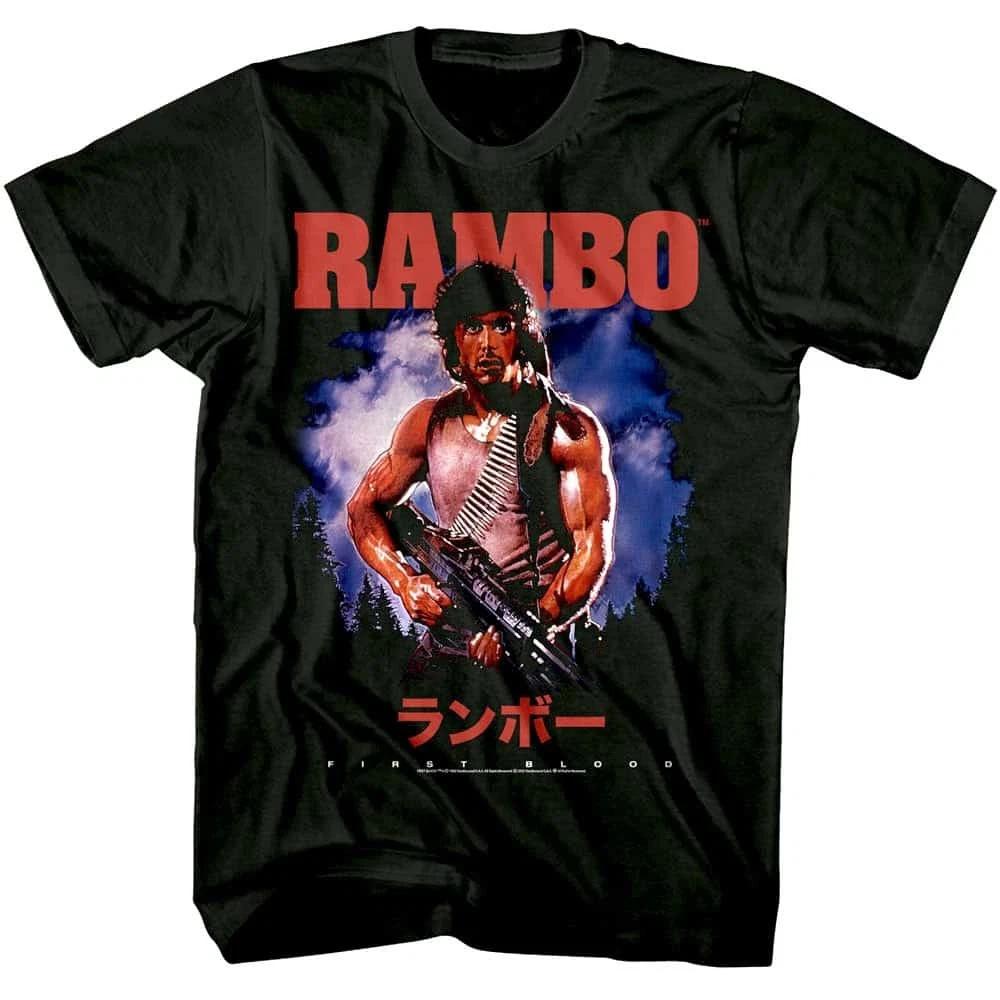 Rambo First Blood Japanese Poster Men s T Shirt 4XL