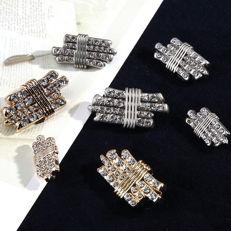 Diamond Buttons Irregular Special-Shaped Clothes Metal Buttons Versatile With Diamonds Sweater Coat High-End Buttons Women