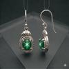 Green Star Sapphire Dangle Drops Earrings for Women Linde Star Sapphire 925 Sterling Silver Hook Earring For Her