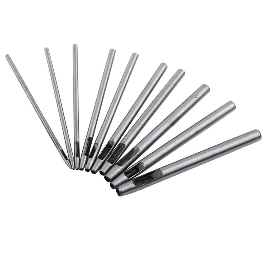 Kožený Kulatý Děrovací Set Děrovačka Řezací Nástroj Řemeslná Pracovní Sada pro Řemínky Hodinek Látku Těsnění Pásky 1-5mm 6ks