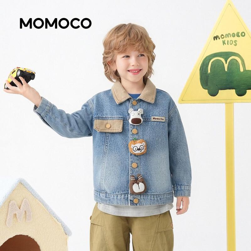 Mamimaka Boys' Doll Patch Denim Jacket
