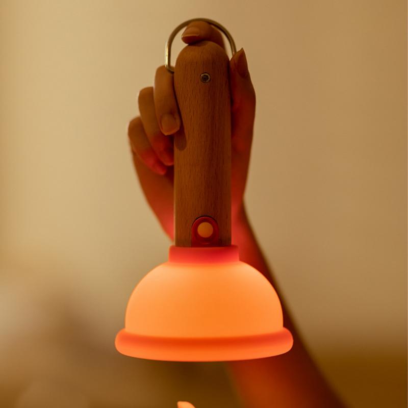 Plunger Night Light Cute LED Lamp Toilet Plunger Shape USB Charging Desktop Desktop Nightstand Light For Bedroom Table Desk