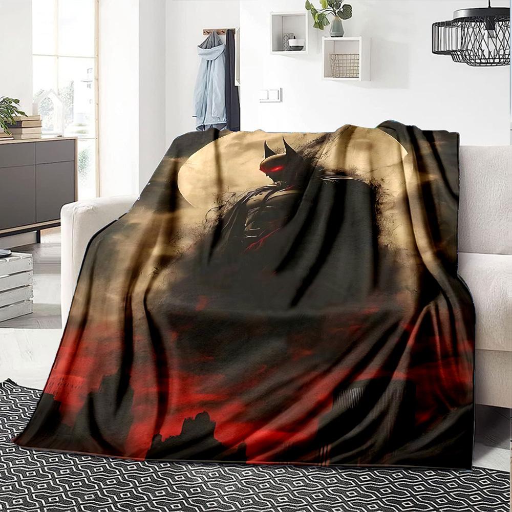 1pc Batman Moonlight Flannel Blanket Soft Warm Throw for Home, Office, Travel, All-Season Cozy Bedding GiftL1122
