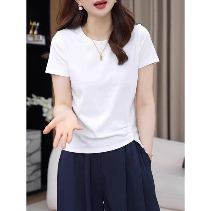2025 summer new Korean version short-sleeved T-shirt women's design top