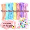 Colorful DIY Chenille Pipe Cleaner Bouquet - Plush, Handmade Spring Craft Pack In Macaron Shades for Children