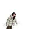 New white duck down hooded short down jacket women's loose bread jacket thickened warm jacket