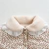 Baby Girls 0-3 Years Korean Floral Quilted Padded Winter Coat with Fleece Lining