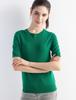 Women's Wool Knit Round Neck Short Sleeve Pullover Top