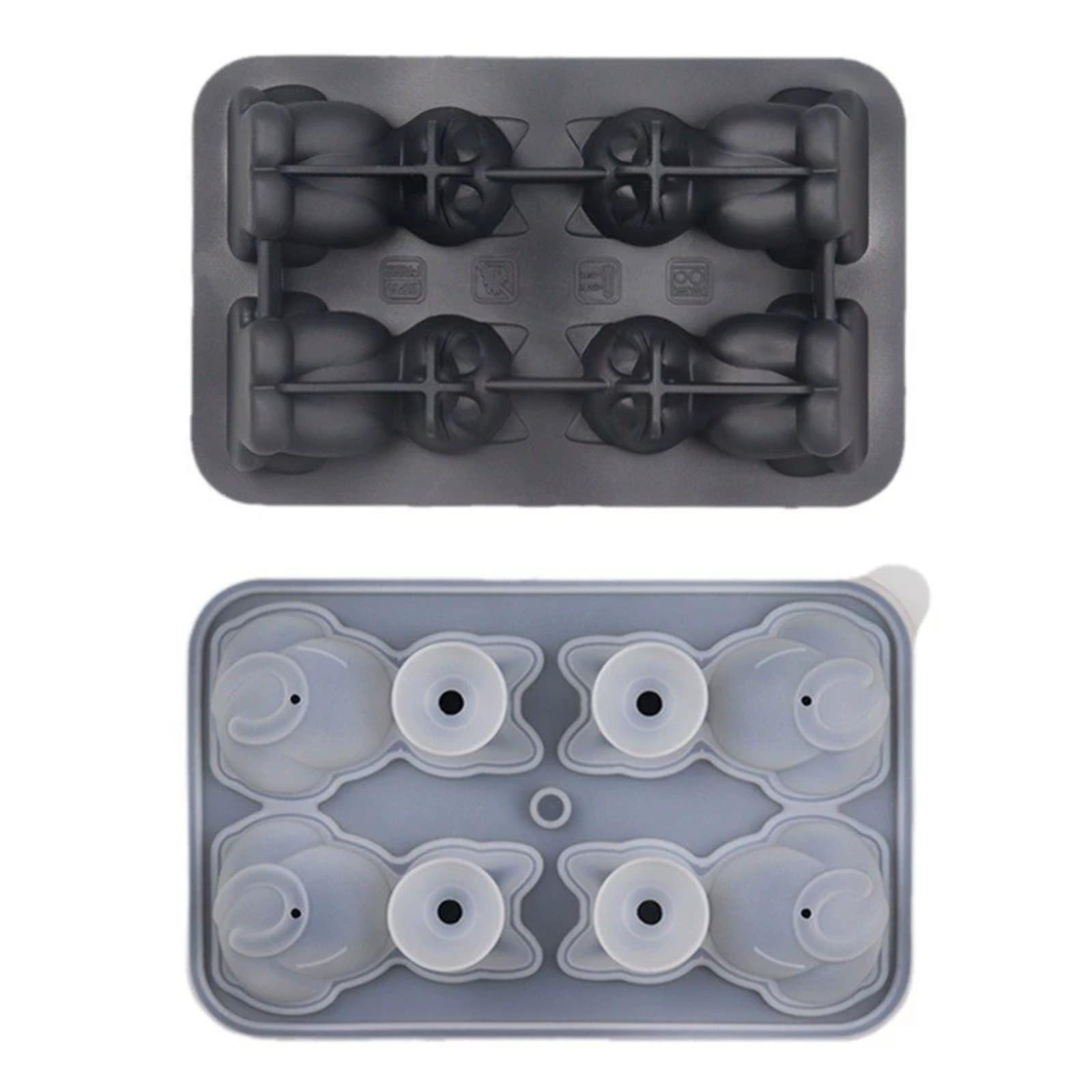 

Cat ice grid ice cube mold household ice cube ice box silicone ice grid 3D cat shape food-grade silicone -40°C to 240°C 161g чёрный