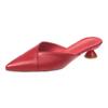 Pointed Slippers Women High Heels New Summer Shoes Fashion Luxury Square Heel Slides Slip Loafers Mules Black Female Party Shoes