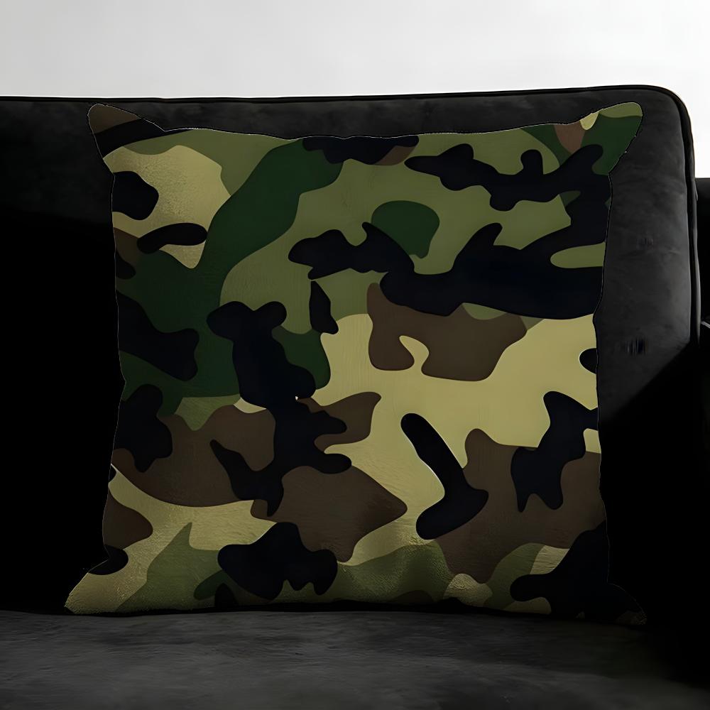 Camouflage Cushion Cover Pillowcase Ultra Soft Skin Friendly Fabric Cloud Like Comfort & Concealed Zipper