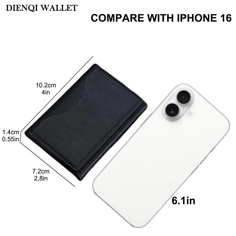 Trifold Magnetic Phone Wallet PU Leather Card Bag Card Holder Wallet for Apple IPhone 16 15 12 13 14 Pro Max Plus Mini