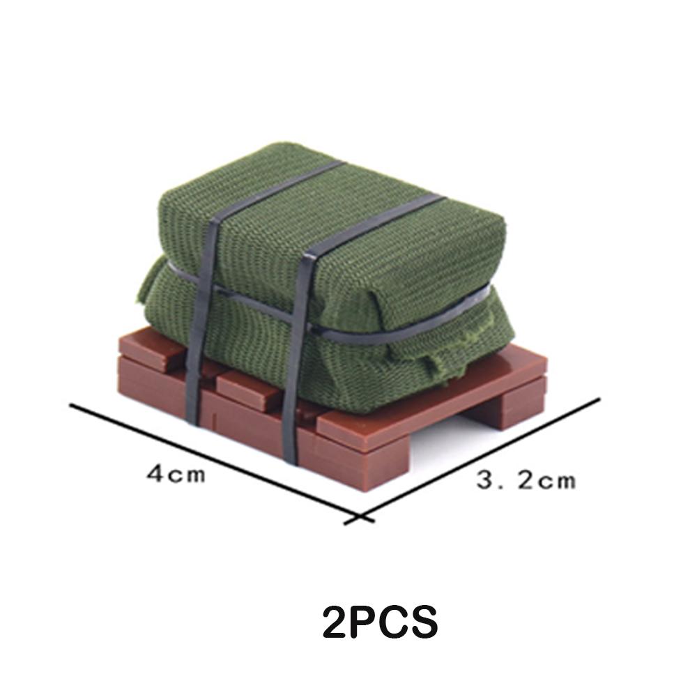 MOC airdrop box spray painted bazooka two-color olive green bronze weapon equipment small particle construction block accessories