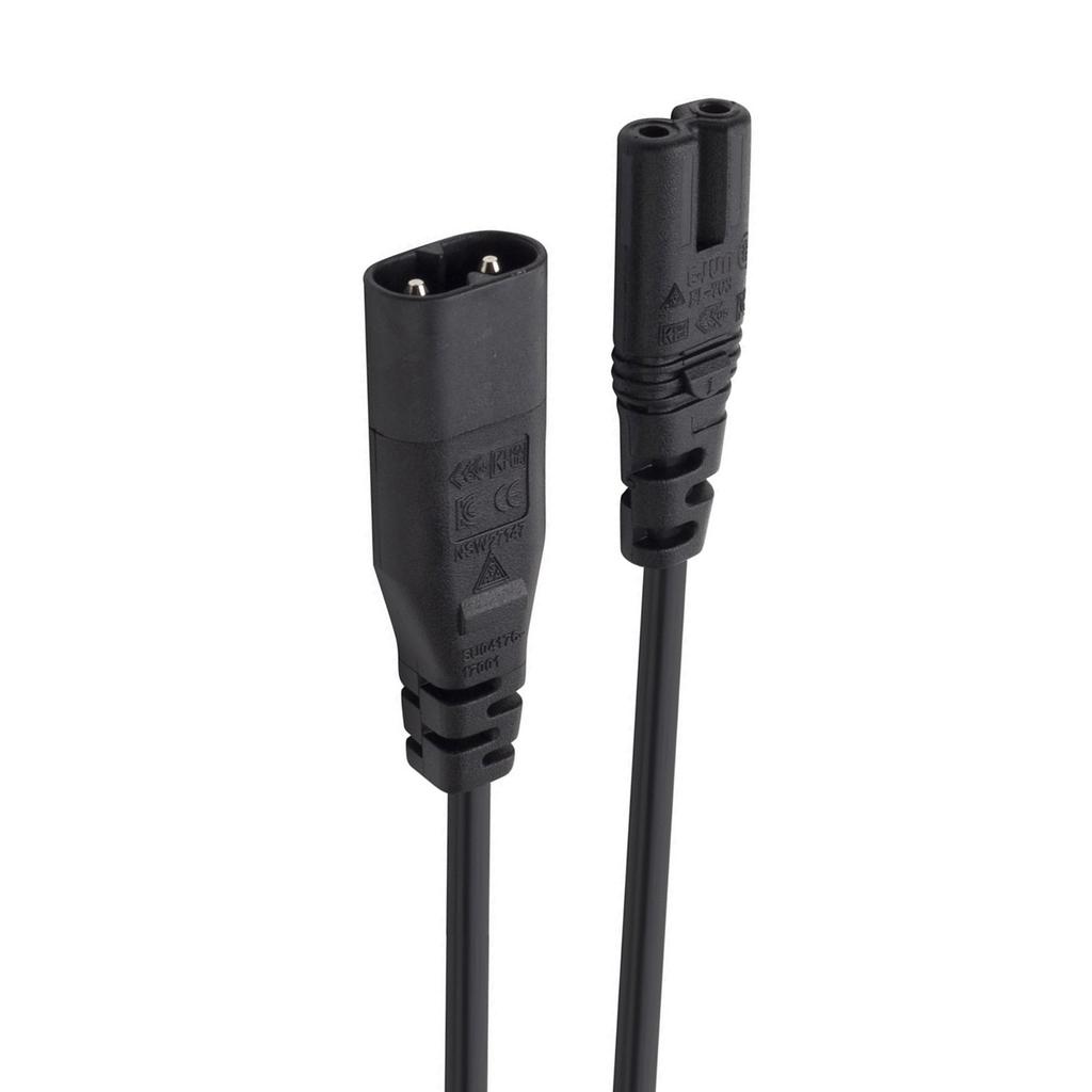 IEC320 Male Plug Extension Power Cable 2Pin Connector Line IEC320-C7 to IEC320-C8 Converter Adapter Cable Power Cord