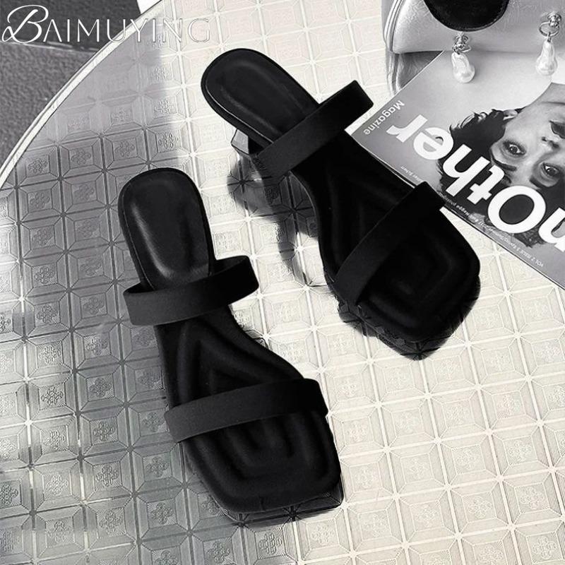 Mode Eckige Zehen Damen High Heels Pantoletten Luxus Absatzsandalen Party Neu 2025 Sommer Schuhe Sexy Kleid Designer Frau Markenpumps