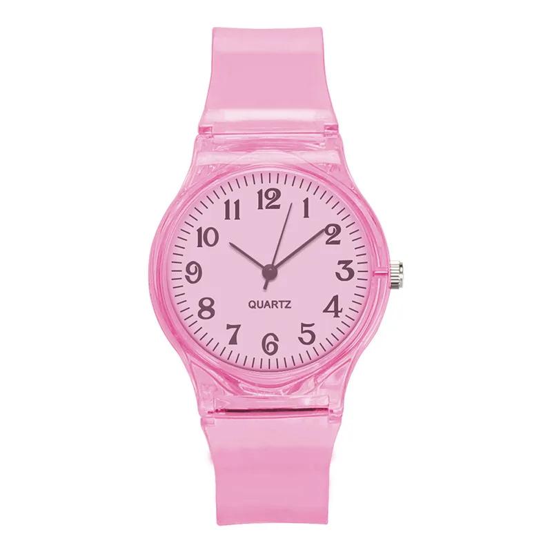 Colorful Transparent Strap Children's Watches Simple Sports Multi-color Wristwatch Unisex Quartz Watches for Kids Gifts reloj