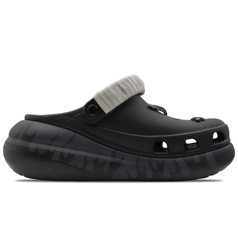Crocs Classic Crush Soul Flame Flame Trendy Fashion Clogs Unisex Black