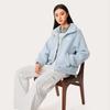 Li Ning Bequeme Lässige Minimalistische Stehkragen Reißverschluss Fleecejacke Damenjacken Wolkenblau AFDUD66-3