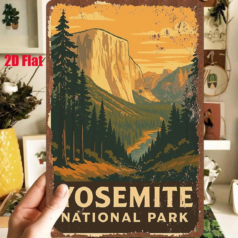 D Flat pc DFlat Metal Sign Vintage Metal Tin Sign Yosemite National Park X InchesX Cm Showcasing Magnificent Mo