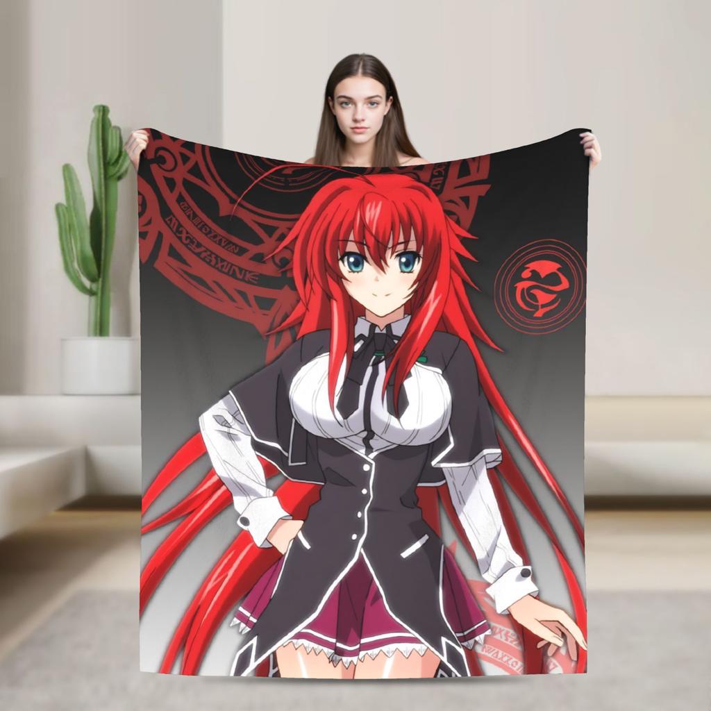 Superweiche Decken Dekorative High School DxD Überwurfdecke Anime Flanelldecke für Wohnzimmer Lustige Sofa-Bettdecke