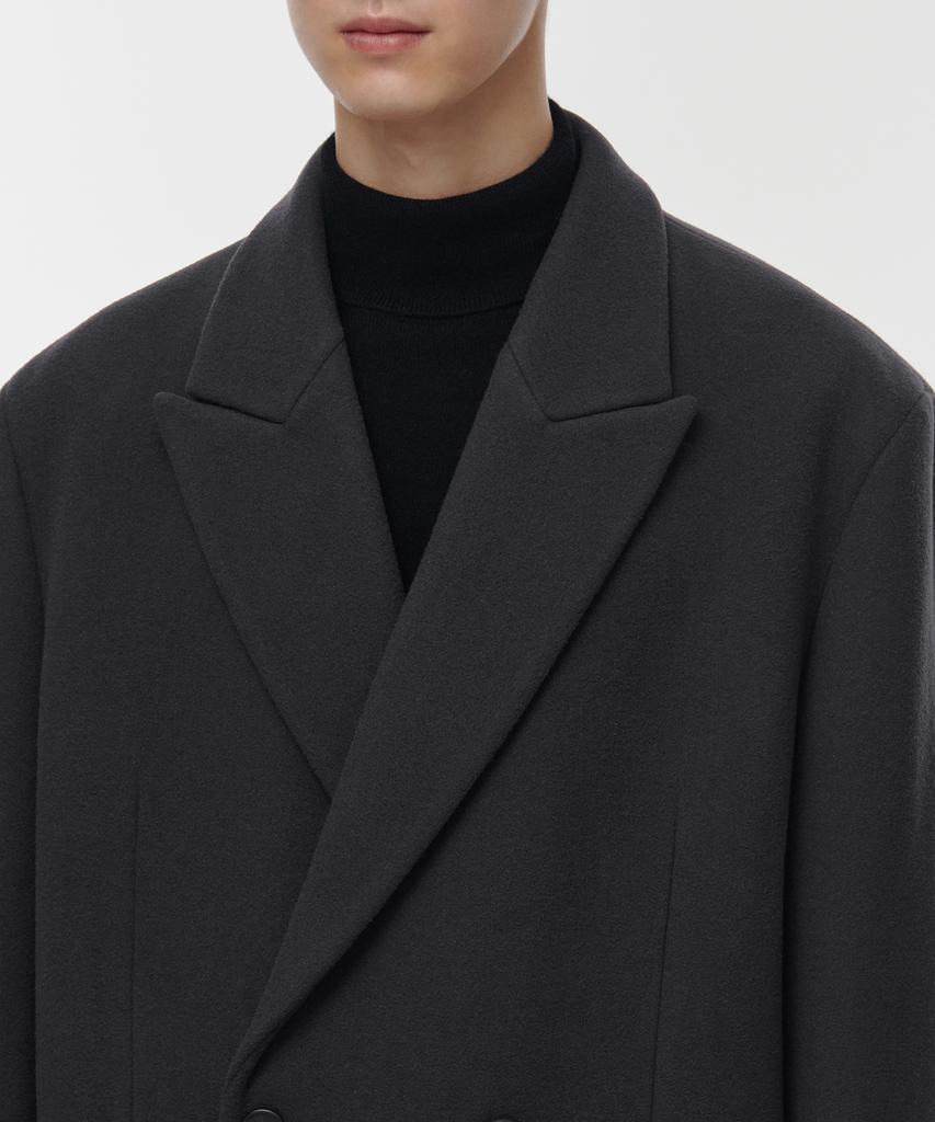 Musinsa Standard Wool Blend Big Daddy Double Maxi Coat [Dark Grey]