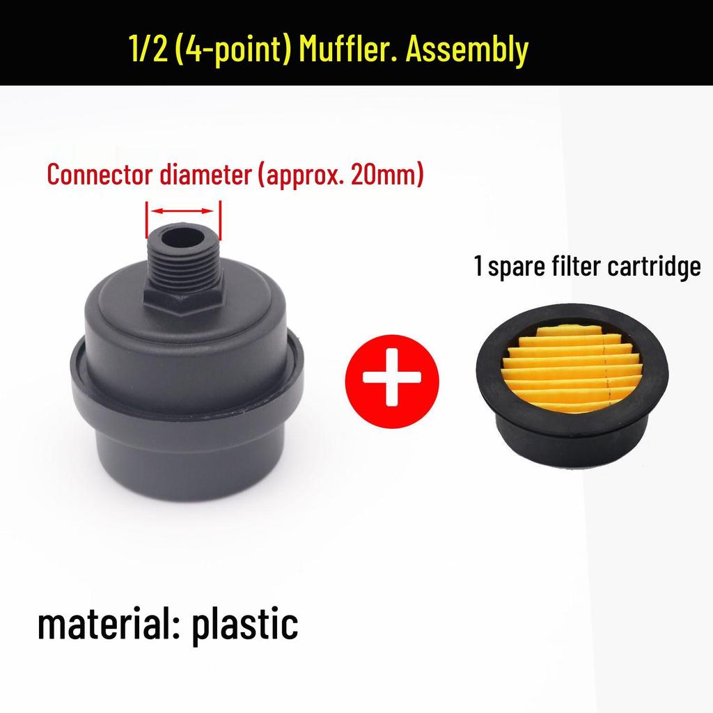 Oil-Free Air Compressor Kit: Direct-Coupled Pump, Silencer Muffler, Air Filter & Element.