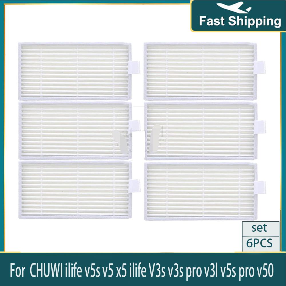 Side Brush HEPA Filter Kit for ilife v5s v5 x5 ilife V3s v3s pro v3l v5s pro v50 Robot Vacuum Cleaner Panda x500