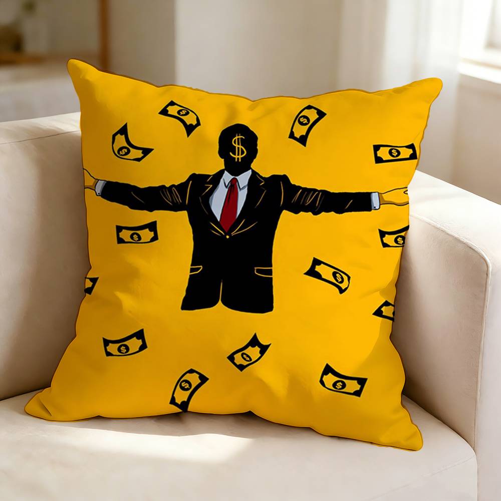 TThe Wolf of Wall Street MOVIE Square DoubleSided printed Pillow Case Bedroom Bedside Pillow Sofa Cushion Cover