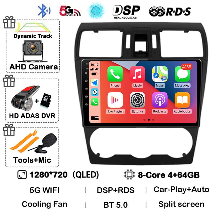 Android 14 Carplay For Subaru Forester 4 SJ XV 2012 2013 2014 2015 Car Radio Multimedia Player GPS Stereo 360 Camera Head Unit