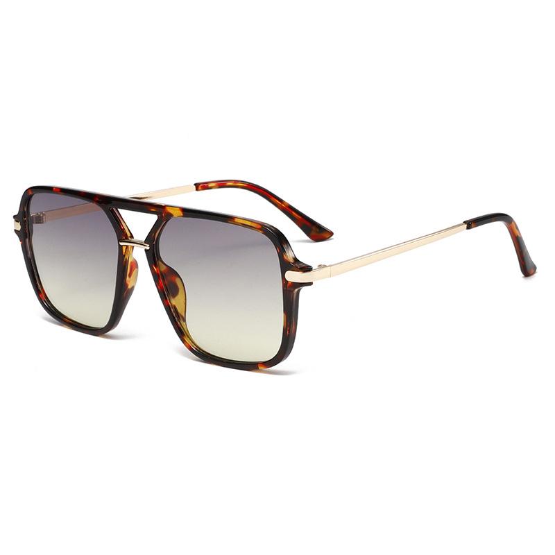 Brand Designer Square Sunglasses Women For Men Vintage Sun Glasses Punk Popular Big Frame Luxury Double Bridge Eyeglasses Uv400