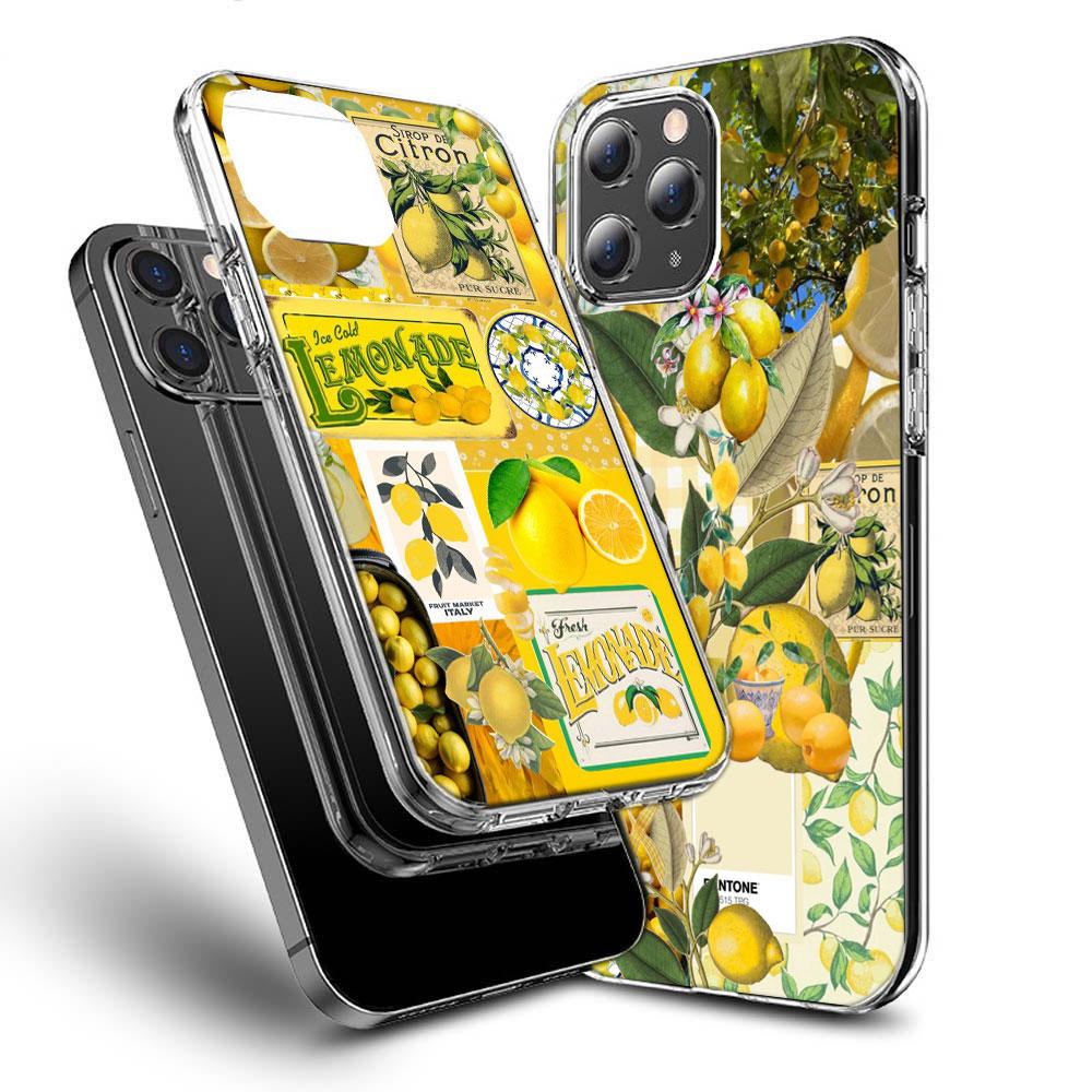 Zitronen Handyhülle Für Iphone 16E 15 Pro 14 Plus 17E 16 17 Pro Max Air 11 12 13 Mini Stoßfest Capa Niedliche Hülle TPU Klar